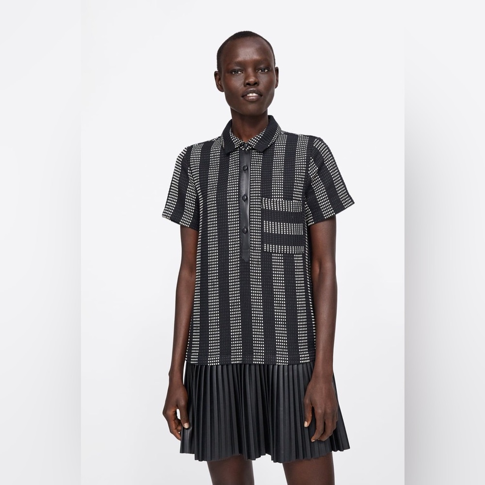 Zara | Textured Weave Black Dress